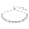 Matrix Bracelet Crystal Pearl, Round Cut, White, Rhodium Plated
