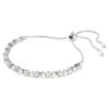 Matrix Bracelet Crystal Pearl, Round Cut, White, Rhodium Plated