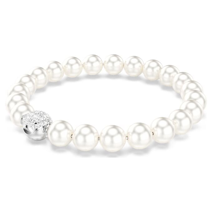 Matrix Bracelet Crystal Pearl, White, Rhodium Plated Matrix Bracelet Crystal Pearl, White, Rhodium Plated