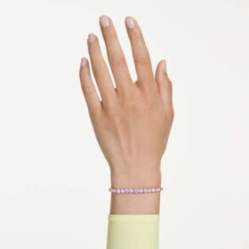 Matrix Bracelet Gradient of Round Cuts, Multicolored, Rhodium Plated