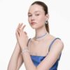 Matrix Choker Mixed Cuts, Blue, Rhodium Plated Matrix Choker Mixed Cuts, Blue, Rhodium Plated
