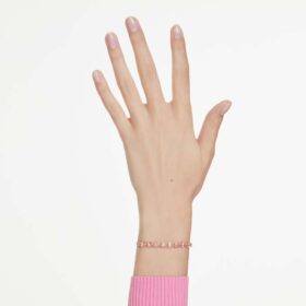 Matrix Bracelet Pear Cut, Pink, Gold-Tone Plated
