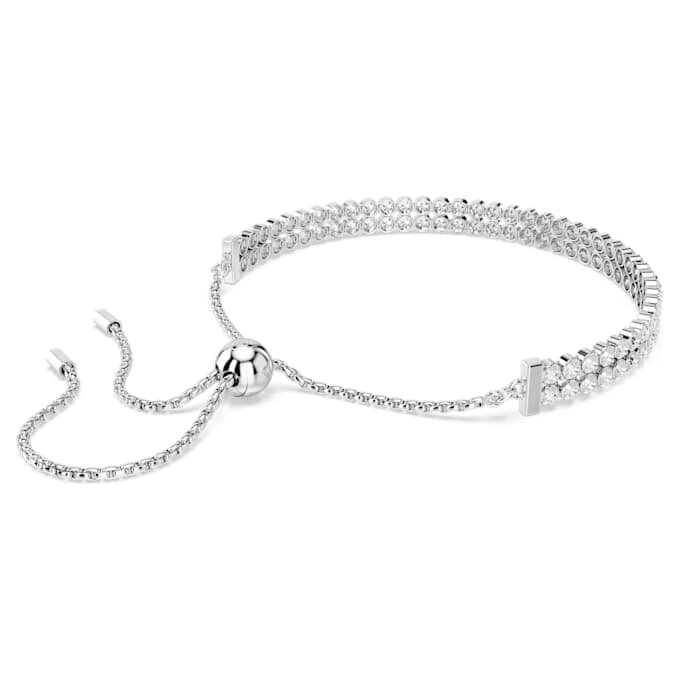 Matrix Bracelet Round Cut, White, Rhodium Plated Matrix Bracelet Round Cut, White, Rhodium Plated