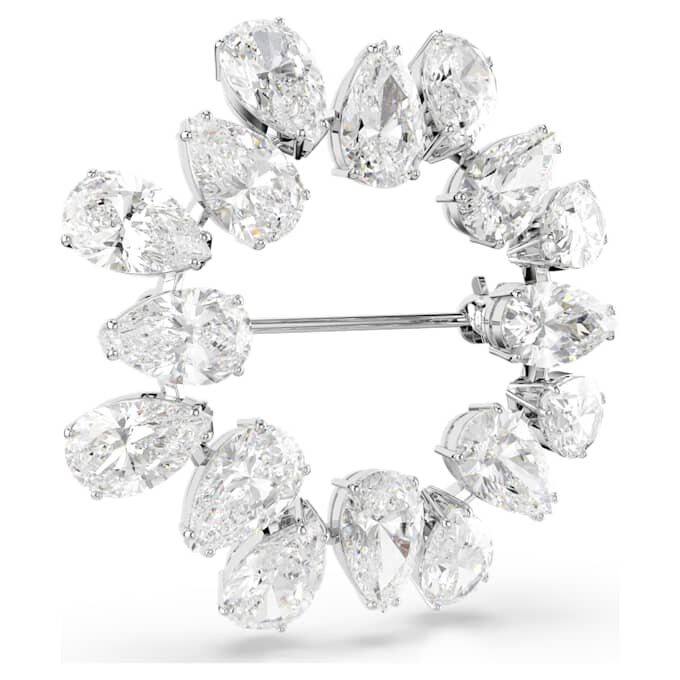 Matrix Brooch Pear Cut, White, Rhodium Plated Matrix Brooch Pear Cut, White, Rhodium Plated