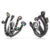Matrix Clip Earrings Mixed Cuts, Bouquet, Multicolored, Ruthenium Plated Matrix Clip Earrings Mixed Cuts, Bouquet, Multicolored, Ruthenium Plated
