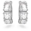 Matrix Clip Earrings Square Cut, White, Rhodium Plated Matrix Clip Earrings Square Cut, White, Rhodium Plated