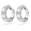 Matrix Clip Earrings Square Cut, White, Rhodium Plated Matrix Clip Earrings Square Cut, White, Rhodium Plated