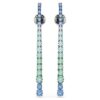 Matrix Drop Earrings Gradient of Round Cuts, Multicolored, Ruthenium Plated Matrix Drop Earrings Gradient of Round Cuts, Multicolored, Ruthenium Plated