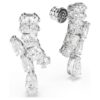 Matrix Drop Earrings Mixed Cuts, White, Rhodium Plated Matrix Drop Earrings Mixed Cuts, White, Rhodium Plated
