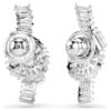 Matrix Earrings Baguette Cut, Knot, White, Rhodium Plated Matrix Earrings Baguette Cut, Knot, White, Rhodium Plated