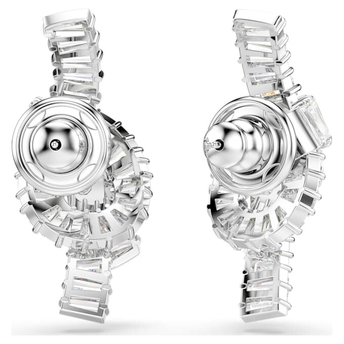 Matrix Earrings Baguette Cut, Knot, White, Rhodium Plated Matrix Earrings Baguette Cut, Knot, White, Rhodium Plated