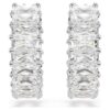 Matrix Hoop Earrings Baguette Cut, White, Rhodium Plated Matrix Hoop Earrings Baguette Cut, White, Rhodium Plated