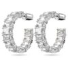 Matrix Hoop Earrings Octagon Cut, White, Rhodium Plated Matrix Hoop Earrings Octagon Cut, White, Rhodium Plated