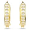 Matrix Hoop Earrings Round Cut, White, Gold-Tone Plated Matrix Hoop Earrings Round Cut, White, Gold-Tone Plated