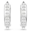 Matrix Hoop Earrings Round Cut, White, Rhodium Plated Matrix Hoop Earrings Round Cut, White, Rhodium Plated