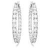 Matrix Hoop Earrings Round Cut, White, Rhodium Plated Matrix Hoop Earrings Round Cut, White, Rhodium Plated