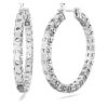 Matrix Hoop Earrings Round Cut, White, Rhodium Plated Matrix Hoop Earrings Round Cut, White, Rhodium Plated