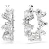 Matrix Hoop Earrings White, Rhodium Plated Matrix Hoop Earrings White, Rhodium Plated