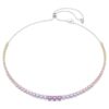 Matrix Necklace Gradient of Round Cuts, Multicolored, Rhodium Plated