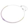 Matrix Necklace Gradient of Round Cuts, Multicolored, Rhodium Plated