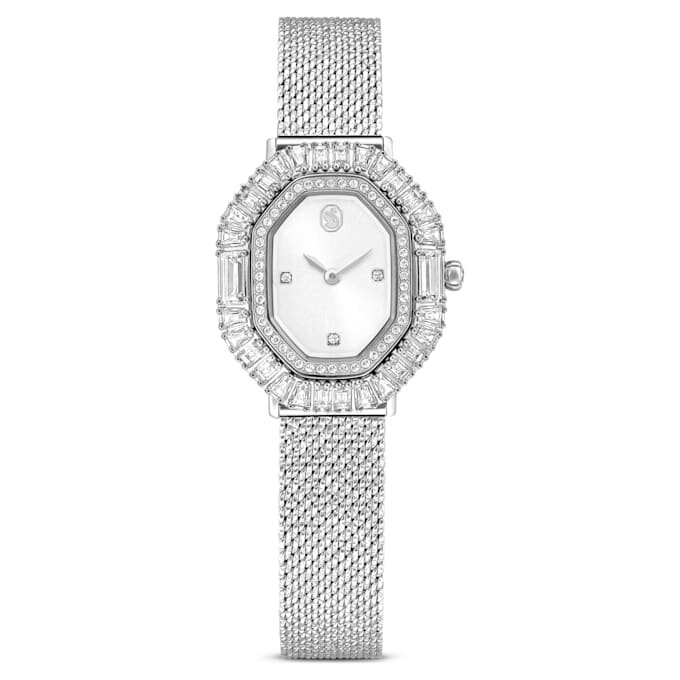 Matrix Octagon Watch Metal Bracelet, Silver Tone, Stainless Steel Matrix Octagon Watch Metal Bracelet, Silver Tone, Stainless Steel