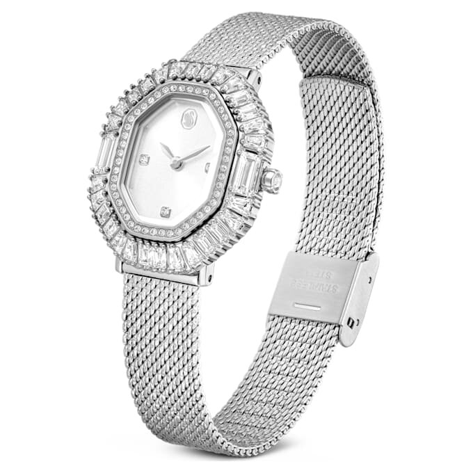 Matrix Octagon Watch Metal Bracelet, Silver Tone, Stainless Steel Matrix Octagon Watch Metal Bracelet, Silver Tone, Stainless Steel