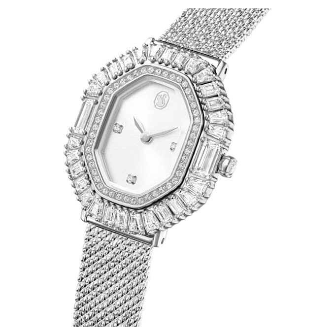 Matrix Octagon Watch Metal Bracelet, Silver Tone, Stainless Steel Matrix Octagon Watch Metal Bracelet, Silver Tone, Stainless Steel