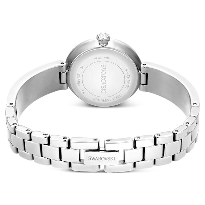 Matrix Pearl Bangle Watch Swiss Made, Crystal Bracelet, White, Stainless Steel Matrix Pearl Bangle Watch Swiss Made, Crystal Bracelet, White, Stainless Steel
