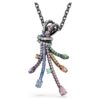 Matrix Pendant and Brooch Mixed Cuts, Bouquet, Multicolored, Ruthenium Plated