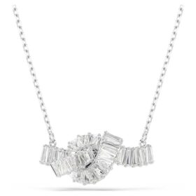 Matrix Pendant Baguette Cut, Knot, White, Rhodium Plated Matrix Pendant Baguette Cut, Knot, White, Rhodium Plated