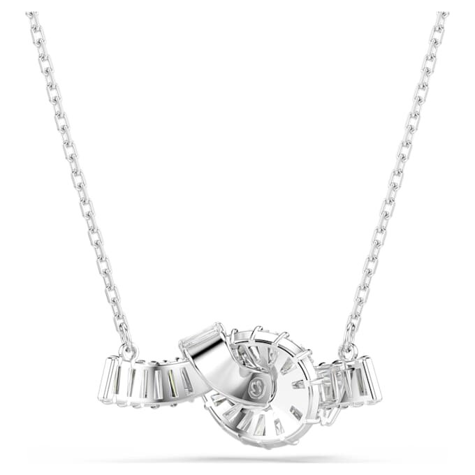 Matrix Pendant Baguette Cut, Knot, White, Rhodium Plated Matrix Pendant Baguette Cut, Knot, White, Rhodium Plated