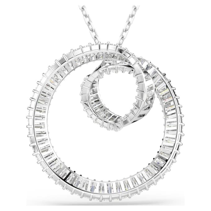 Matrix Pendant Baguette Cut, White, Rhodium Plated Matrix Pendant Baguette Cut, White, Rhodium Plated