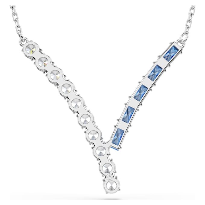 Matrix Pendant Mixed Cuts, Blue, Rhodium Plated Matrix Pendant Mixed Cuts, Blue, Rhodium Plated