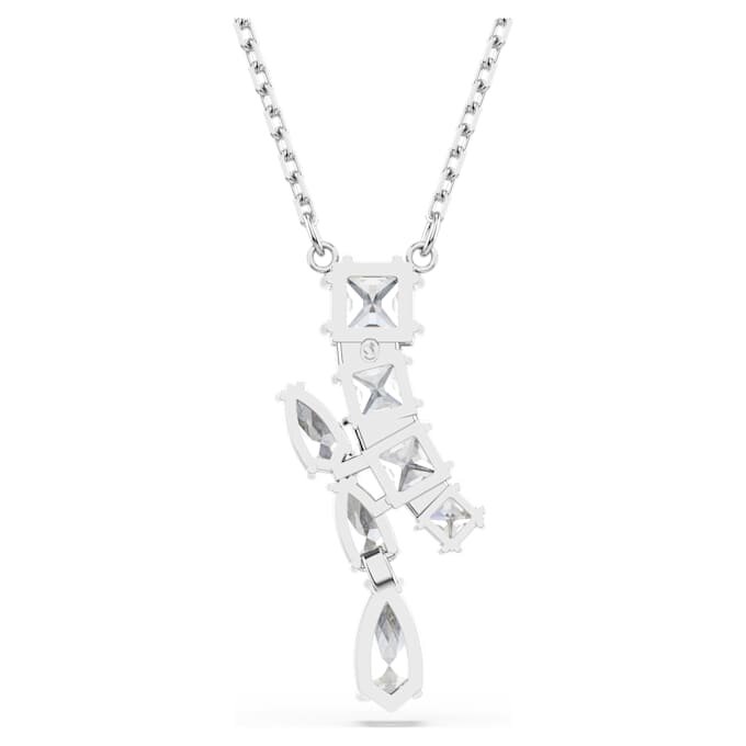 Matrix Pendant Mixed Cuts, White, Rhodium Plated Matrix Pendant Mixed Cuts, White, Rhodium Plated