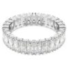 Matrix Ring Baguette Cut, White, Silver-Tone Finish