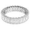 Matrix Ring Baguette Cut, White, Silver-Tone Finish