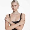 Matrix Ring Baguette Cut, White, Silver-Tone Finish