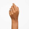 Matrix Ring Round Cut, Blue, Rhodium Plated