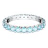 Matrix Ring Round Cut, Blue, Rhodium Plated