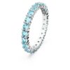 Matrix Ring Round Cut, Blue, Rhodium Plated