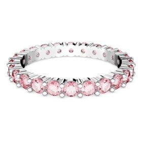 Matrix Ring Round Cut, Pink, Rhodium Plated