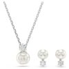 Matrix Set Crystal Pearl, Round Cut, White, Rhodium Plated Matrix Set Crystal Pearl, Round Cut, White, Rhodium Plated