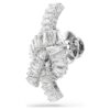 Matrix Tack Pin Baguette Cut, Knot, White, Rhodium Plated Matrix Tack Pin Baguette Cut, Knot, White, Rhodium Plated