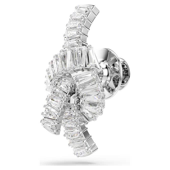 Matrix Tack Pin Baguette Cut, Knot, White, Rhodium Plated Matrix Tack Pin Baguette Cut, Knot, White, Rhodium Plated