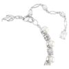 Matrix Tennis Bracelet Crystal Pearl, Round Cut, White, Rhodium Plated Matrix Tennis Bracelet Crystal Pearl, Round Cut, White, Rhodium Plated
