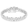 Matrix Tennis Bracelet Pear Cut, White, Rhodium Plated Matrix Tennis Bracelet Pear Cut, White, Rhodium Plated