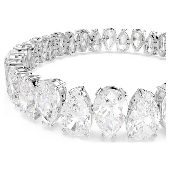 Matrix Tennis Bracelet Pear Cut, White, Rhodium Plated Matrix Tennis Bracelet Pear Cut, White, Rhodium Plated