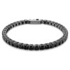 Matrix Tennis Bracelet Round Cut, Black, Ruthenium Plated Matrix Tennis Bracelet Round Cut, Black, Ruthenium Plated