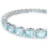 Matrix Tennis Bracelet Round Cut, Blue, Rhodium Plated Matrix Tennis Bracelet Round Cut, Blue, Rhodium Plated
