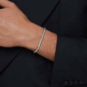 matrix tennis bracelet round cut gray ruthenium plated 1 280x280 - Matrix Tennis Bracelet Round Cut, Gray, Ruthenium Plated
